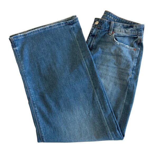 AE Super High-Rise Baggy Wide Leg Jeans – Blue, Size 8 - NWOT - Picture 5 of 8